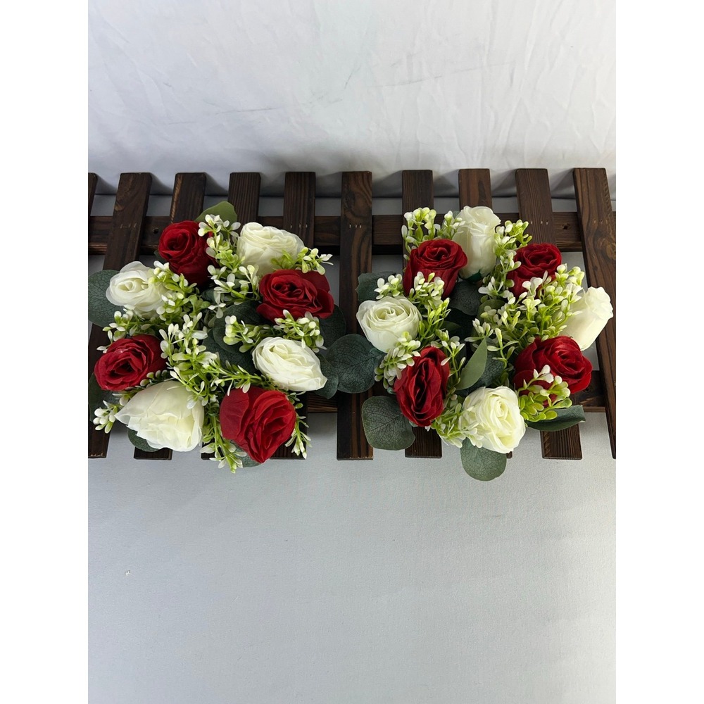NUPTIO Flower Wreath for Table Centerpieces: 8.5 Inch Small